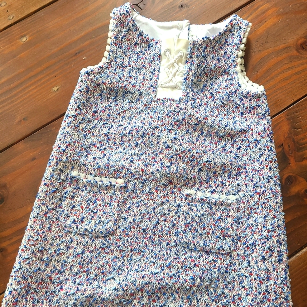 Janie and Jack Shift Dress - Stylish Multicolor Tweed Kids Dress - 4T